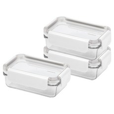 Glasslock 格拉氏洛克 Leaf Gen長方形密封容器 白色, 3個, 300ml