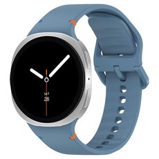 SPACE SHIELD 摩登點綴縫線矽膠錶帶, 灰藍色, 1個