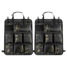 CRONICLE 車用戶外多功能掛式戰術收納防踢罩防踢墊 駕駛座 + 副駕駛座套組, 1套, 軍事黑