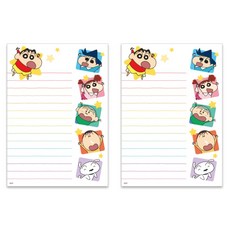플라잉웨일즈 짱구는못말려 라인메모패드 120 x 170 mm, 레인보우, 50매, 2개