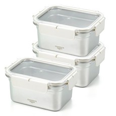 글라스락 셰프토프 레이어 스텐 밀폐용기, 3개, 1L