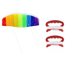 雙線降落傘彩虹風箏 + 線軸 風箏套組 W99002M, 1套