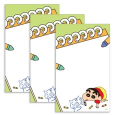플라잉웨일즈 짱구는 못말려 데일리 메모패드 80 x 130 mm, 낙서, 50매, 3개
