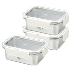 셰프토프 레이어 스텐 밀폐용기, 3개, 800ml