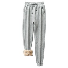 女款時尚潮流厚實棉質彈性混紡絨毛內刷毛運動褲