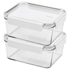 글라스락 리프젠 직사각 밀폐용기 화이트, 2개, 2.3L