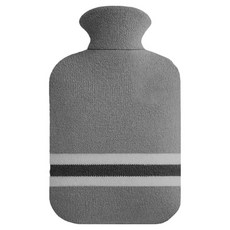 小麥購物 2L注水式熱水袋 附針織絨布套 L1482 30 x 21cm 灰色, 1個