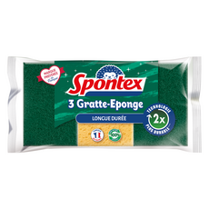 스폰텍스 LONGUE DUREE 오래도록 튼튼한 스크럽 스펀지, 1개, 3개입
