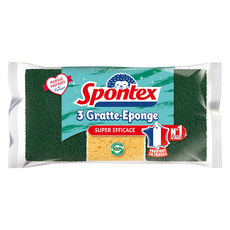 스폰텍스 SUPER EFFICACE 스트롱 클린 스크럽 스펀지, 1개, 3개입