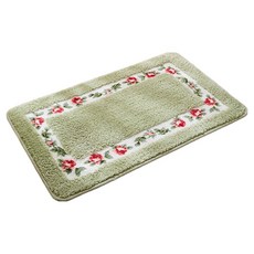 Mini嚴選 方形玫瑰蛋糕絨浴室踏墊 CN0474-G, 綠色