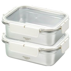 Glasslock 格拉氏洛克 Cheftopf 可堆疊不鏽鋼密封罐, 2個, 1.2L