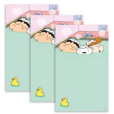 플라잉웨일즈 짱구는 못말려 데일리 메모패드 80 x 130 mm, 목욕, 50매, 3개
