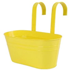 微笑彩色分離式陽台掛盆, 1個, 黃色