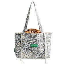 GREEN STUFF 船型抽繩購物袋 66 豹紋