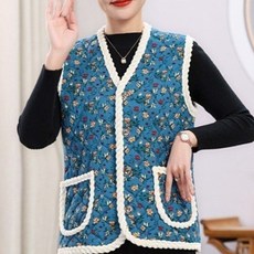 Rich Unni 鋪棉 奶奶 媽媽 醃泡菜 防寒 毛絨 背心