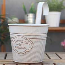 미소로운 로맨틱 레트로 배란다걸이 화분, 화이트 S, 1개