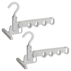 오코로 접이식 여행용 걸이식 옷걸이 5홀 ONE SIZE, 화이트, 2개