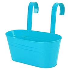 微笑彩色分離式陽台掛盆, 1個, 藍色