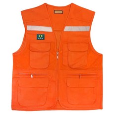 티스 무재해 반사띠 포켓 작업용 안전조끼, 오렌지, 1개