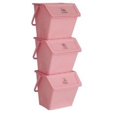 네이쳐리빙 피넛베리 스택업 적층형 재활용 분리수거함 3p, 베리로즈