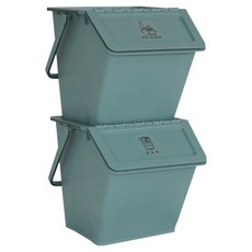 Nature Living Peanut Berry Stack-up 堆疊式資源回收分類桶 2p, 森林綠