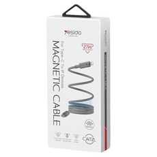 yesido TC轉IP內建智慧晶片PD27W快充磁吸線 CA172L, 100cm, 1個, 灰色