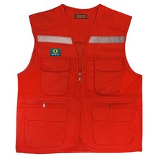 티스 무재해 반사띠 포켓 작업용 안전조끼, 레드, 1개