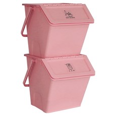 Nature Living Peanut Berry Stack-up 堆疊式資源回收分類桶 2入, 莓果玫瑰