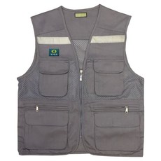 티스 무재해 반사띠 포켓 작업용 안전조끼, 그레이, 1개
