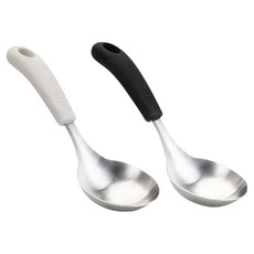 뉴비아 스텐304 주방 캠핑 실리콘 손잡이 미니국자 2종 세트, 아이보리, 블랙, 1세트