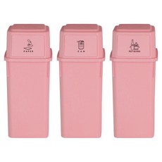 네이쳐리빙 피넛베리 데일리 적층 가능 재활용 분리수거함 60L x 3p, 베리로즈
