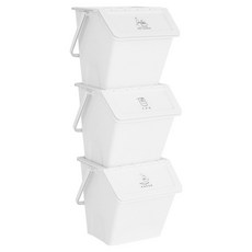 Nature Living Peanut Berry 可堆疊式資源回收分類桶 3入, 牛奶白