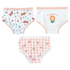 JOYMULTI MK 女童格紋花朵三角內褲3件組