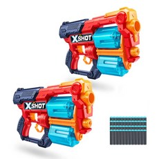 X SHOT 赤火系列 牙魂對戰組 射擊玩具, 1套, 紅色 + 藍色 + 灰色