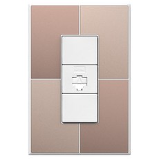 TILINS Gallery系列 網路 RJ45 1孔 棕金色 + 白色框架, 1個