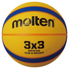 molten 12片貼深溝橡膠籃球 3對3專用 黃色 + 藍色, 1個, B33T2000