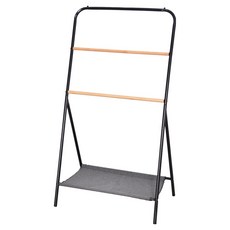 Life+ 日式簡約 多功能落掛衣架/衣帽架/床頭置物架, 黑色