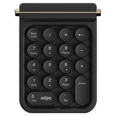 INTOPIC 廣鼎 IT-2.4GHz復古無線數字鍵盤, 黑色, KBW-N107BK