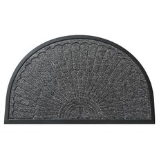 小麥購物 半圓刮泥耐磨除塵橡膠防滑地墊 L1415, 灰色, 1個