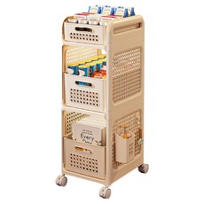 小麥購物 小推車置物架 L1243, 3層, 奶油白