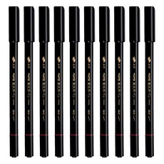 Pentel 飛龍文具 雙頭科學毛筆 XSFW34A, 10個, 黑色