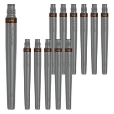 Pentel 飛龍文具 彩色毛筆顏料補充蕊 FRP-141X, 12個, 深褐色