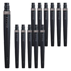 Pentel 飛龍文具 書法彩色毛筆替芯 FR-137X, 灰色, 12個