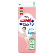 GOO.N 大王 日本境內版 SJ柔觸肌系列 黏貼型尿布 12~20kg, XL, 38片