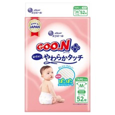 GOO.N 大王 日本境內版 SJ柔觸肌系列 黏貼型尿布 6~11kg, M, 52片