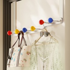 solve living 繽紛免鑽孔門後掛鉤 6鉤, 1個, 白色