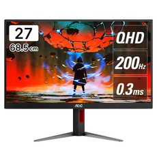 AOC 알파스캔 QHD 게이밍 FAST IPS 200 HDR 400 멀티스탠드 무결점 모니터, 68.5cm, Q27G4/D