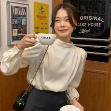 TANIZ 泡泡長袖絲質襯衫