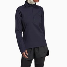 adidas 愛迪達 女款 Run Fast 半拉鍊長版運動衫 HK9017