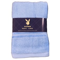 PlayBoy 清逸素色毛巾 精梳棉, 藍色, 1條